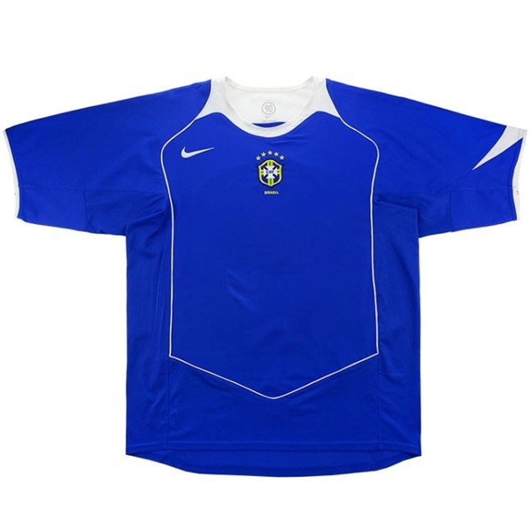 Camiseta Brasil Replica Segunda Ropa Retro 2004 Azul